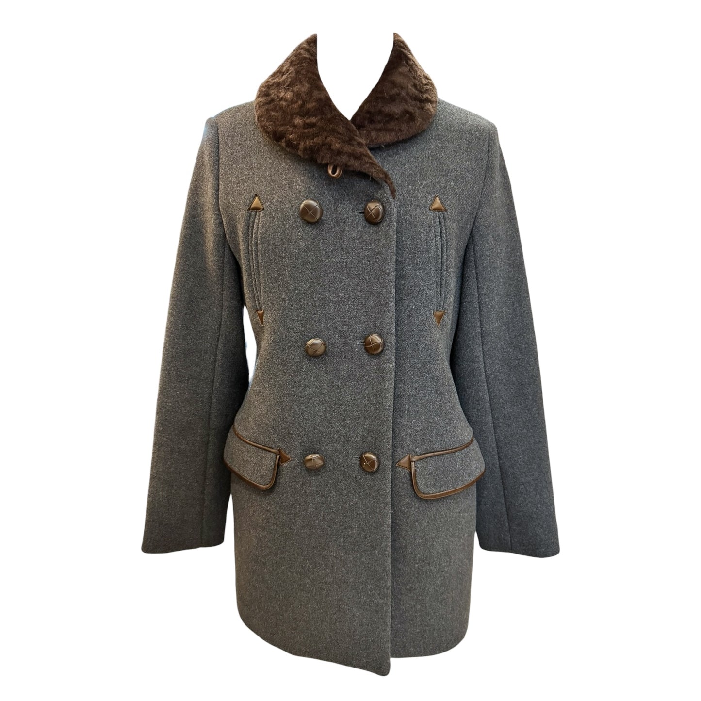 Sandro Grey Double Breasted Coat - 12