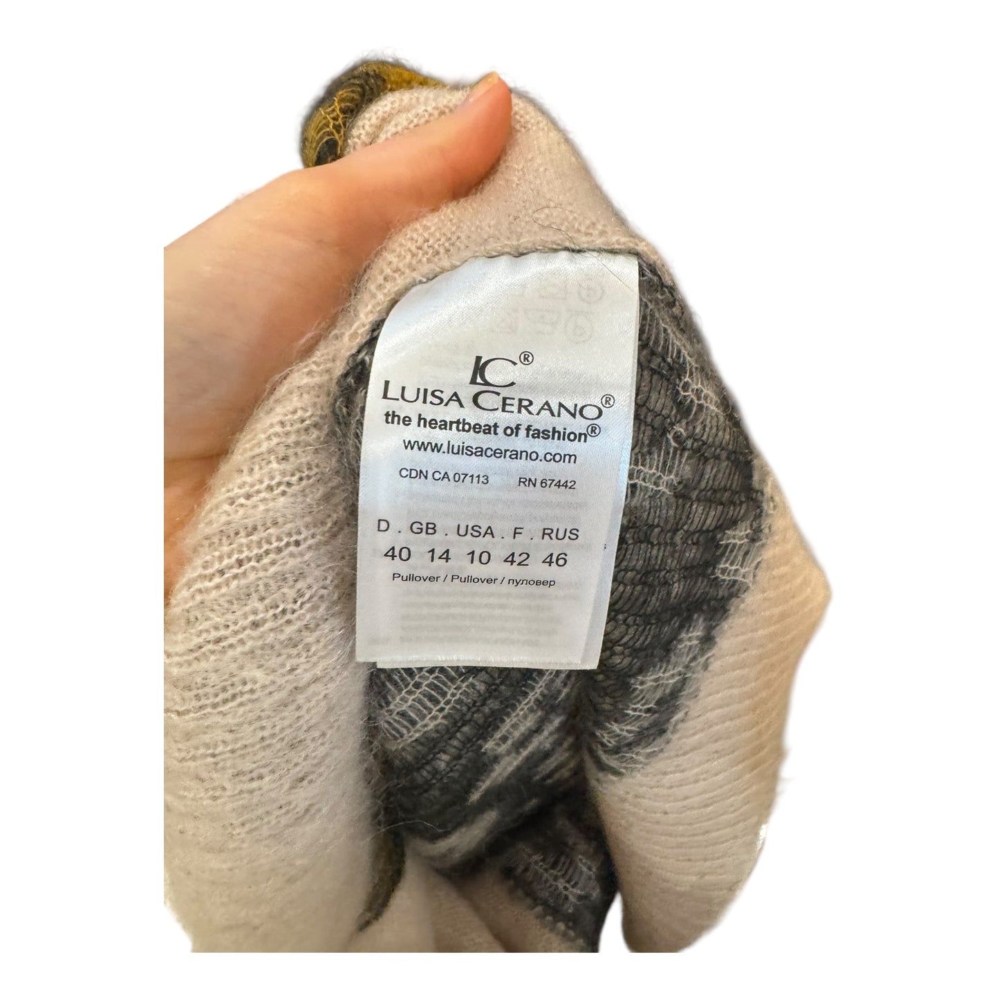 Luisa Cerano Beige and Animal Print Sweater - 14