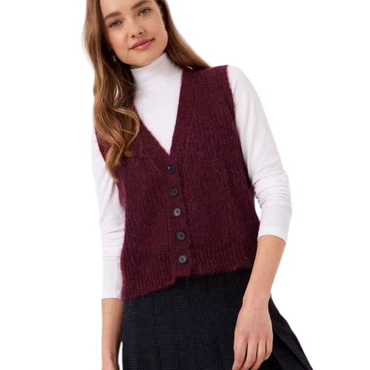 Brora Raspberry Mohair Sleeveless Sweater - 8/10