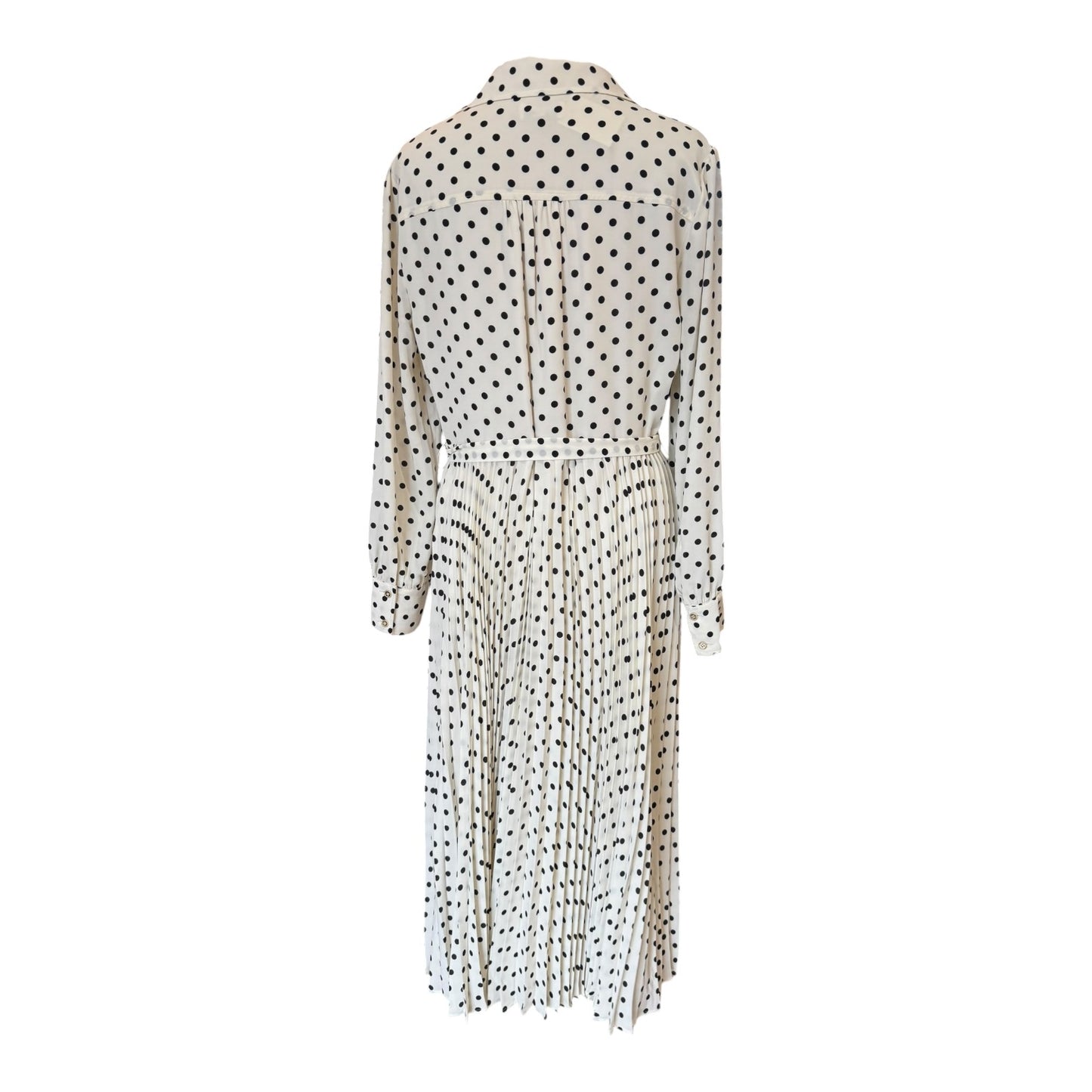 Hobbs Larina Ivory and Navy Polka Dot Dress - 14