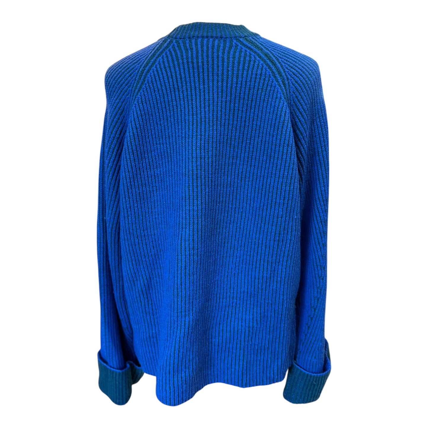 Jaeger Blue Green Merino Wool Jumper - 12
