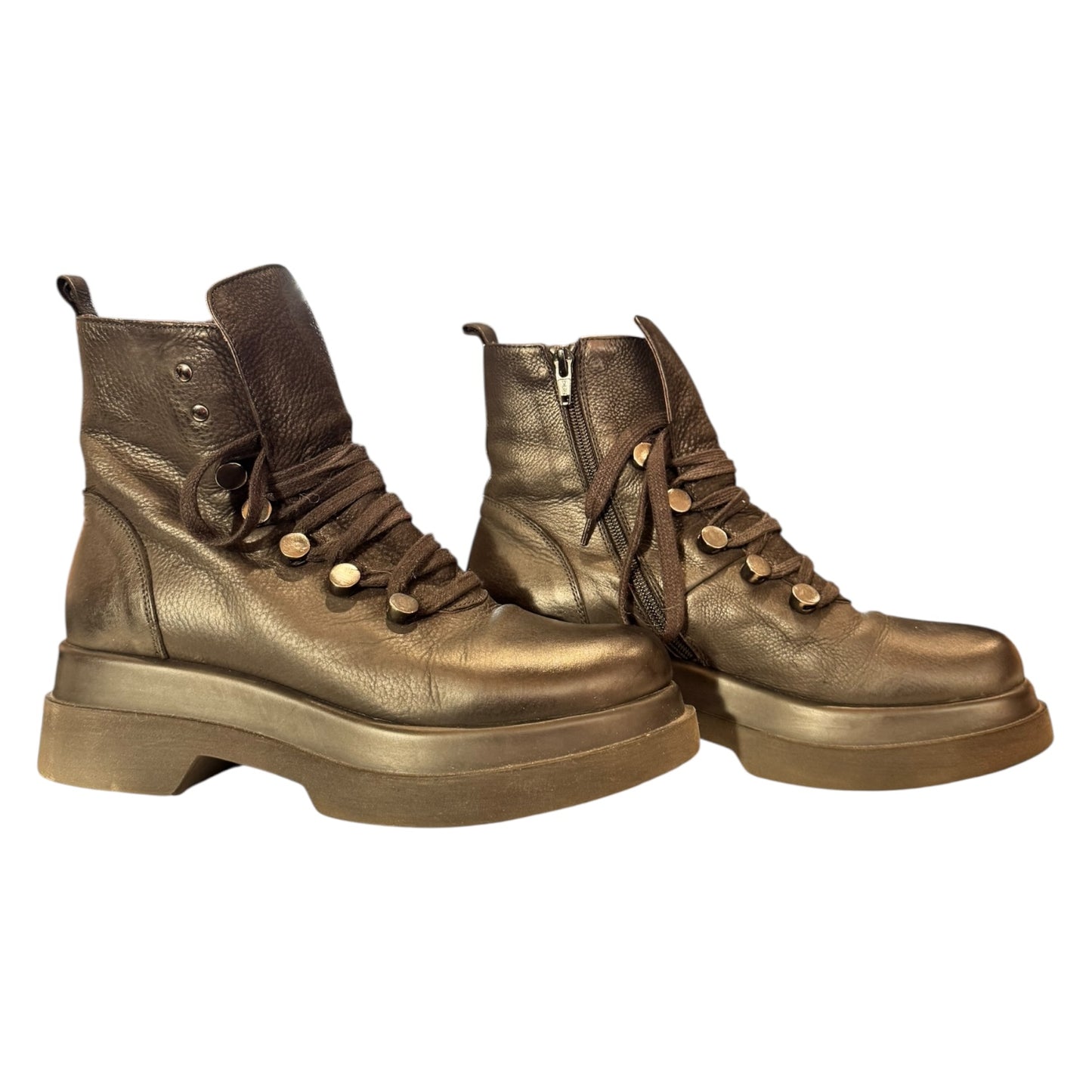 Lofina Black Lace Up Ankle Boots - 38.5 / 5.5