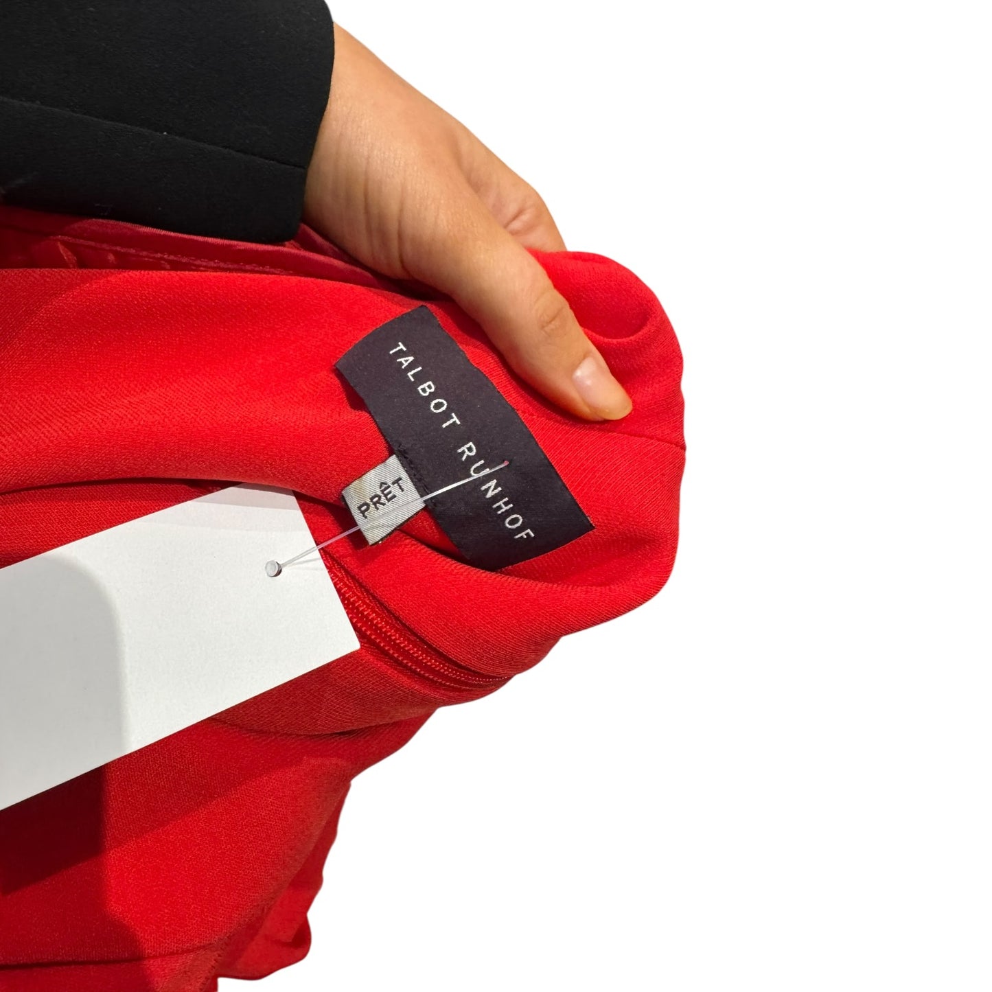 Talbot Runhof Red Wrap Effect Draped Crepe Gown - 16