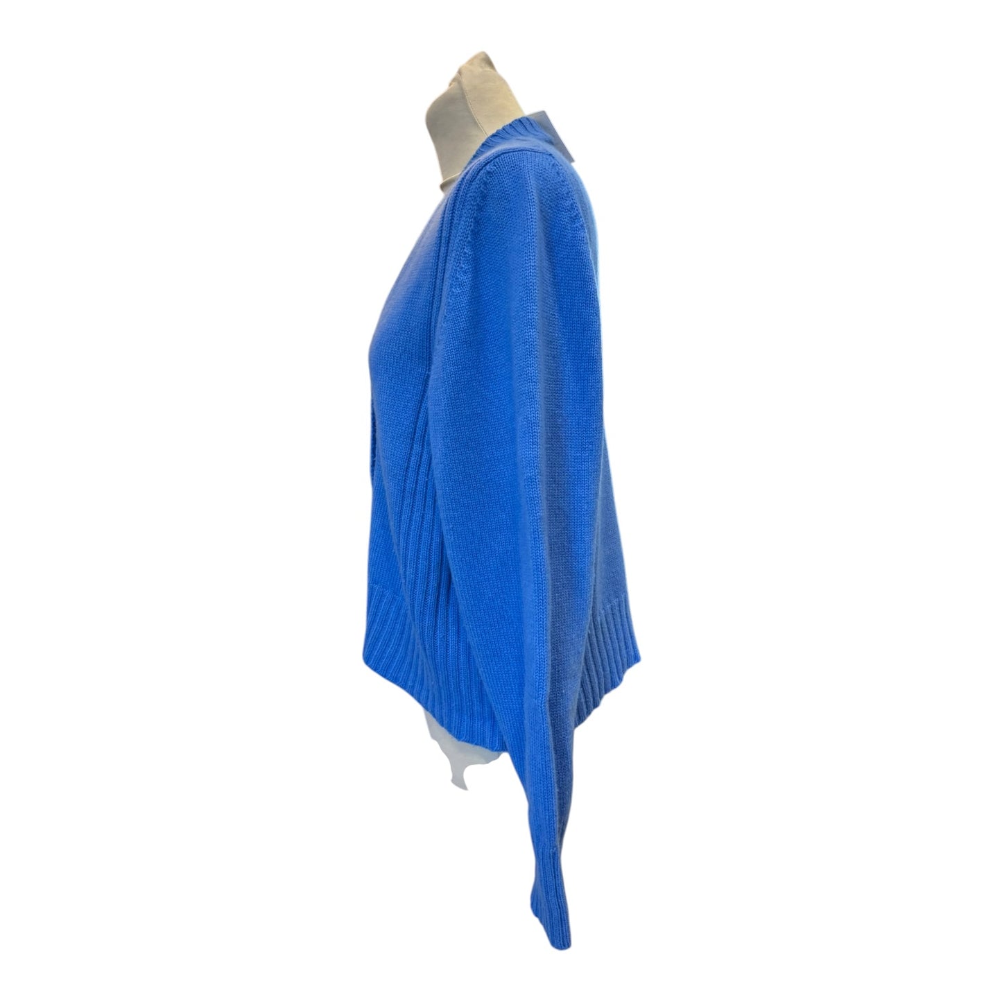 Me + Em Blue Cropped Wool and Cashmere Cardigan - 10