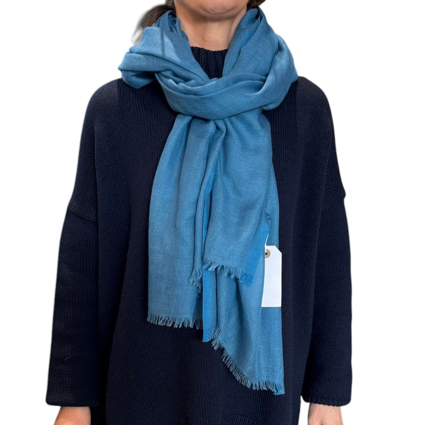 Loro Piano Turquoise Cashmere and Silk Scarf