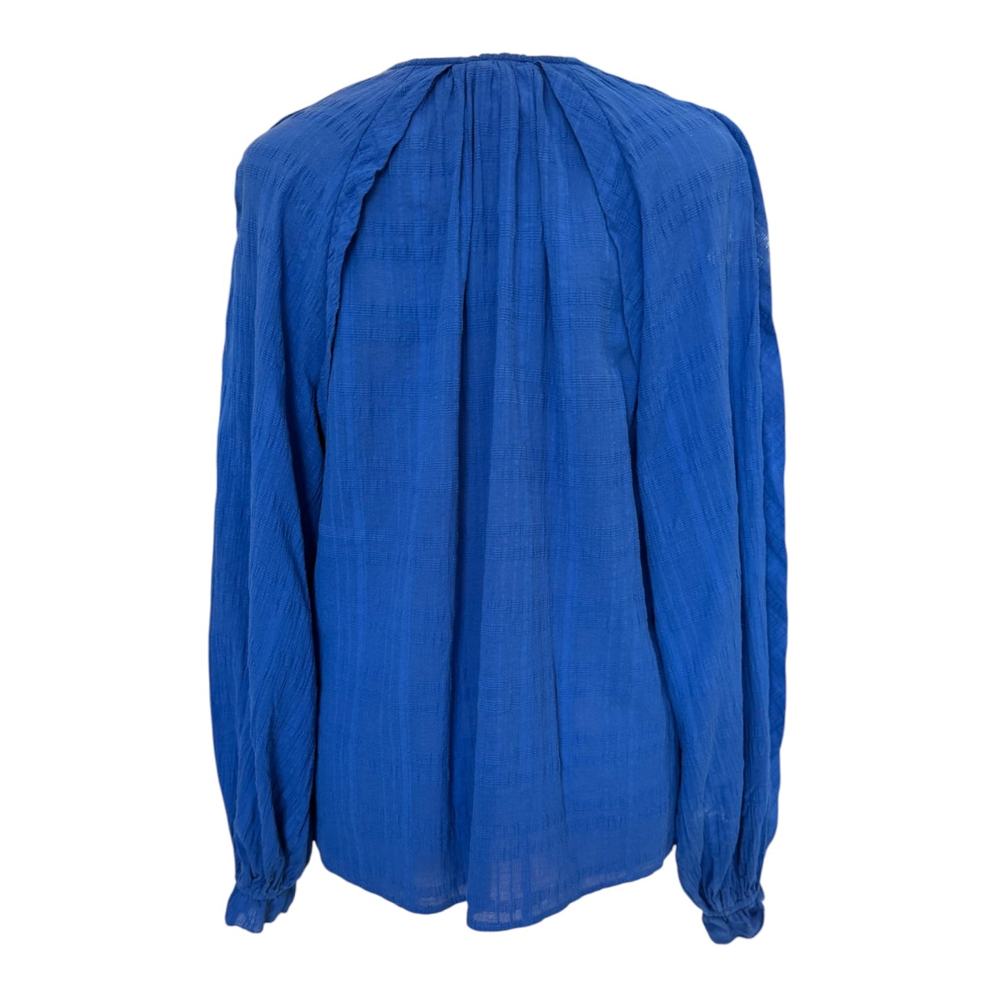 Jigsaw Cobalt Textured Cotton V Neck Top - 8