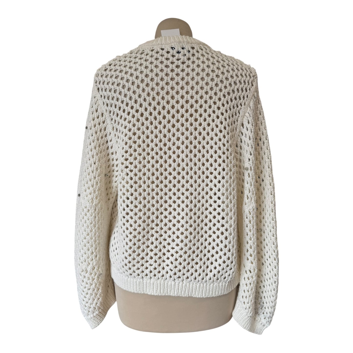 Ganni Cream Diamante Cardigan - 10/12