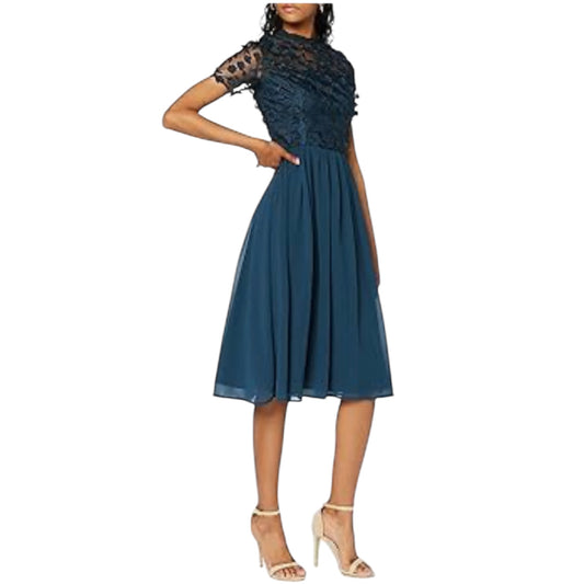 Chi Chi Teal Floral 'Veronica' Dress - 12