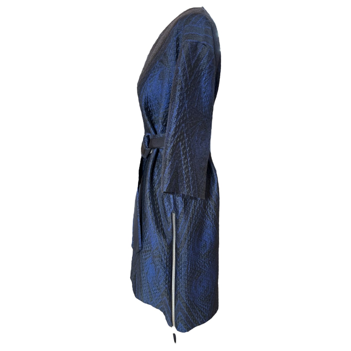 Dries Van Noten Blue and Black Jacquard Dress - 10/12