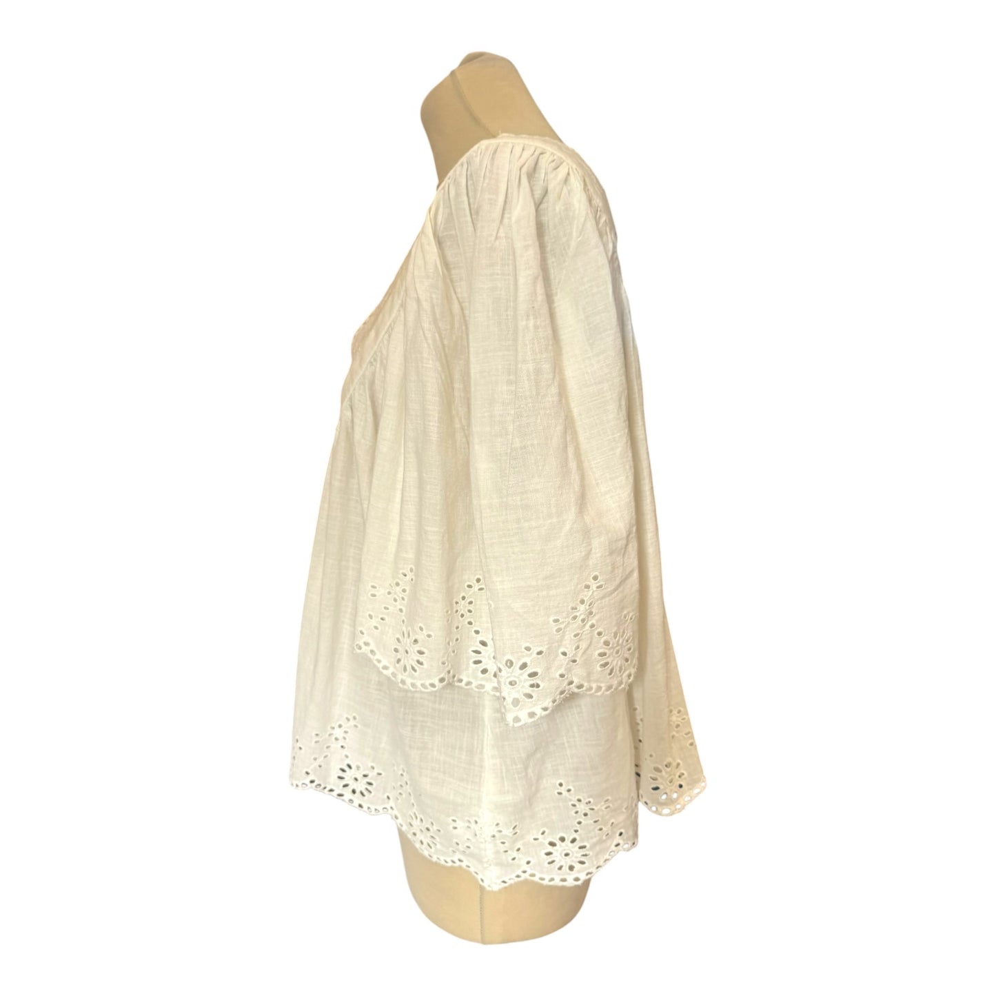 Free People White Costa Eyelet Top - 12