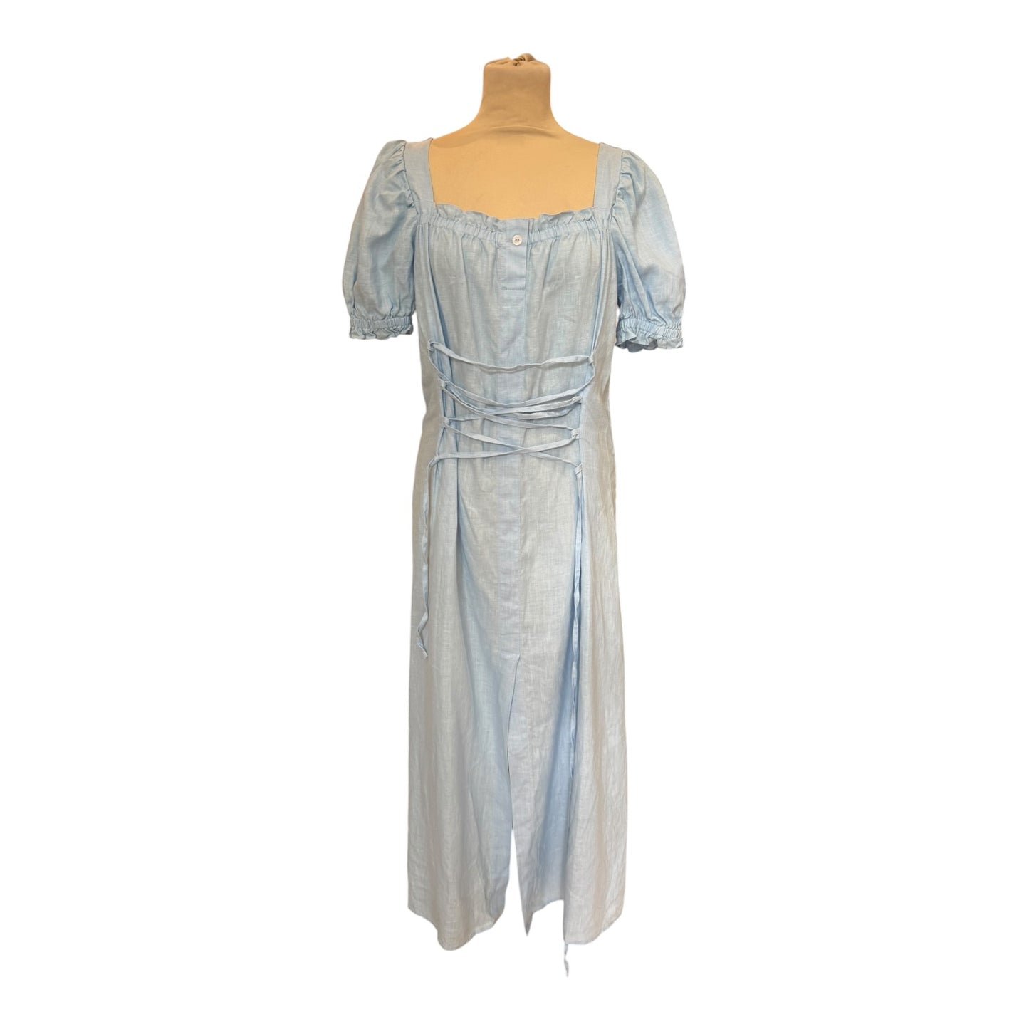 Sleeper Marquise Linen Dress in Azure Blue - 12/14