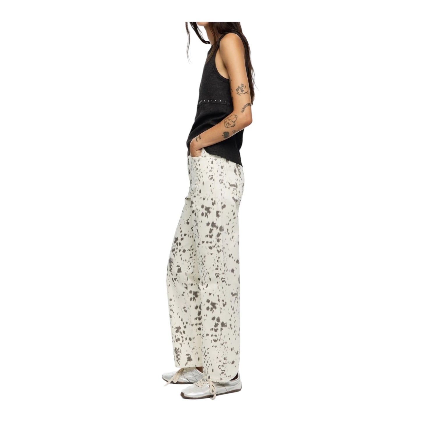 Bimba Y Lola Spotted Straight Leg Jeans - 12 - NEW