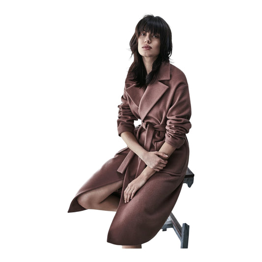 Jigsaw Blush Rose Wrap Wool and Cashmere Coat - 12