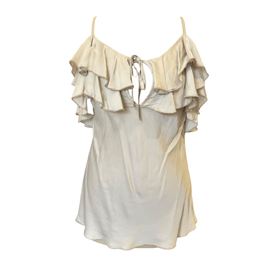 Costa Mani Taupe Ruffle Cami Top - 10