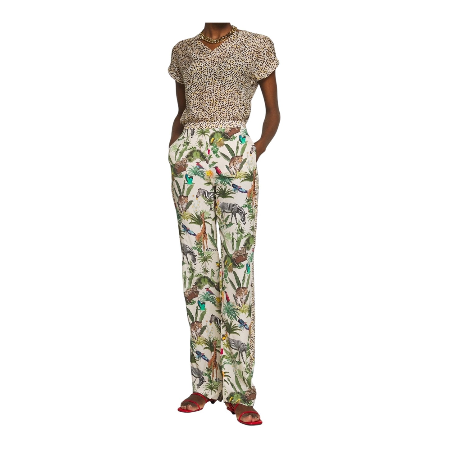 Marc Cain Animal Print Silk Top - 10