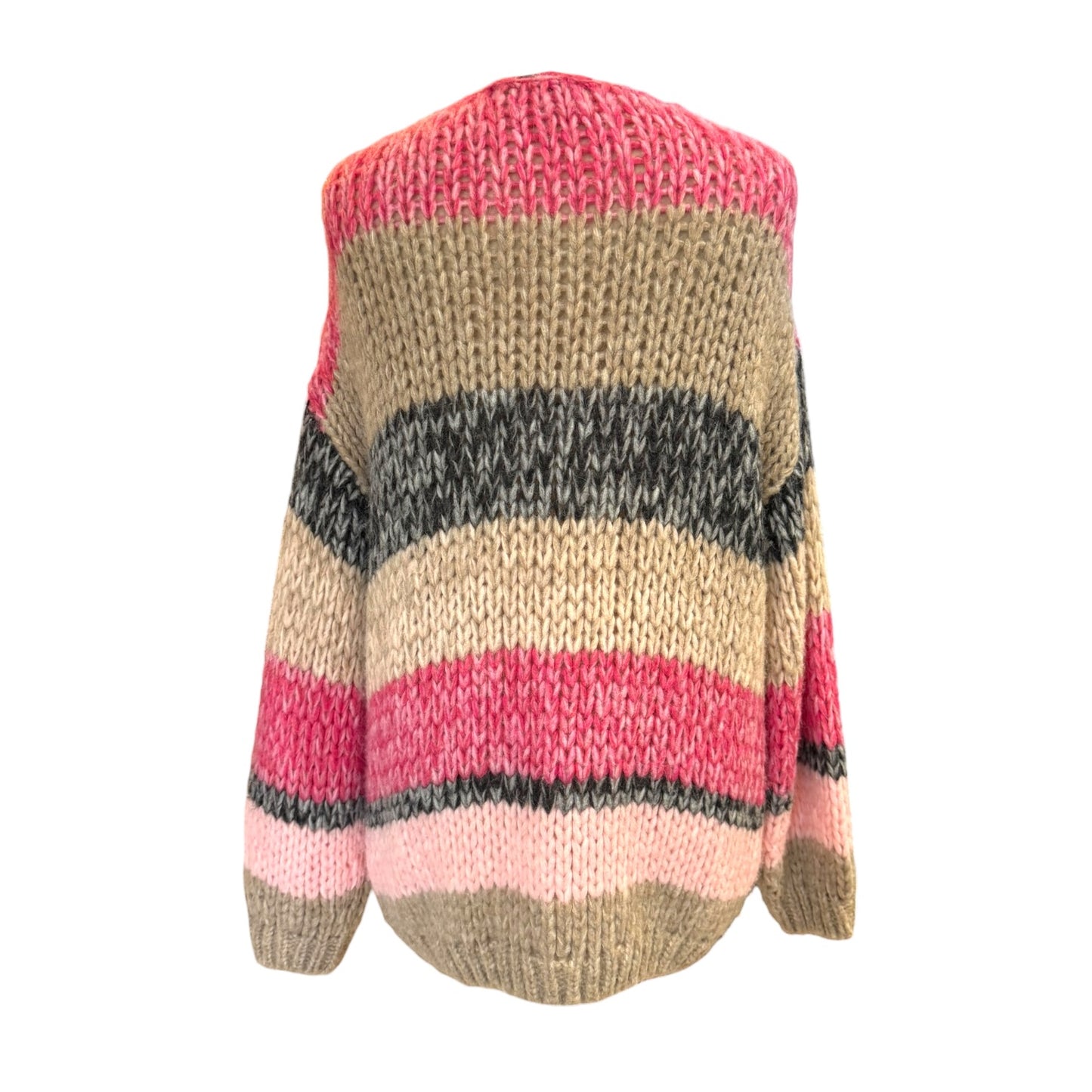 Luisa Cerano Pink Chunky Knit Cardigan - 10