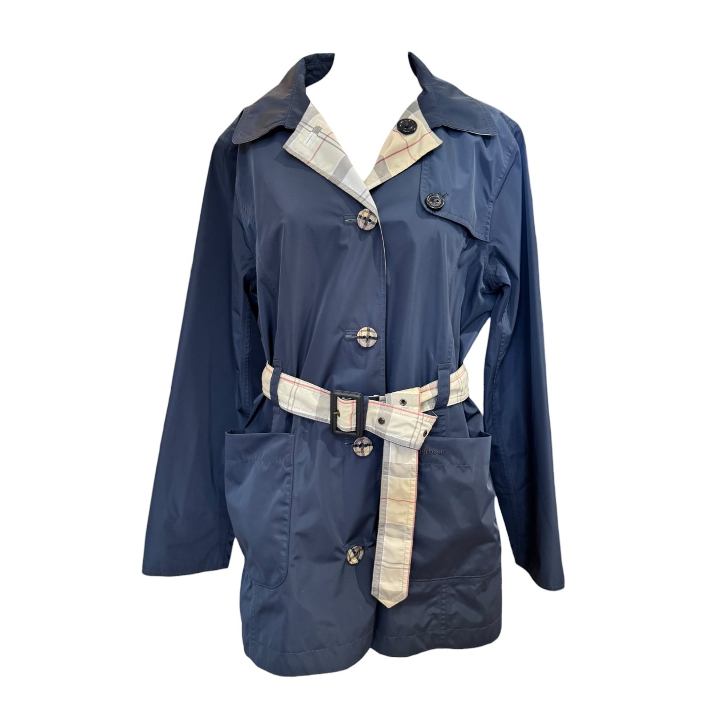 Barbour Navy and Check Reversible Coat - 18