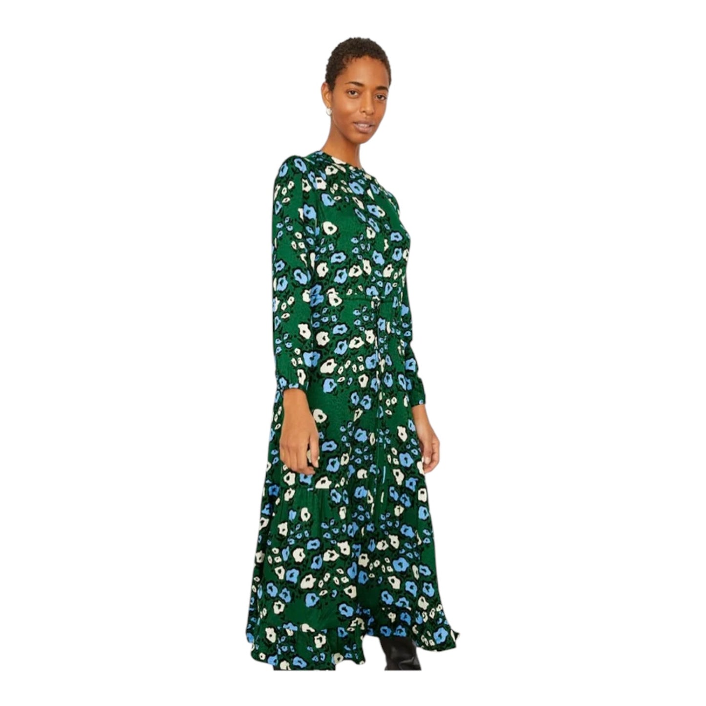 Jigsaw Blue and Green Floral Midi Dress - 14