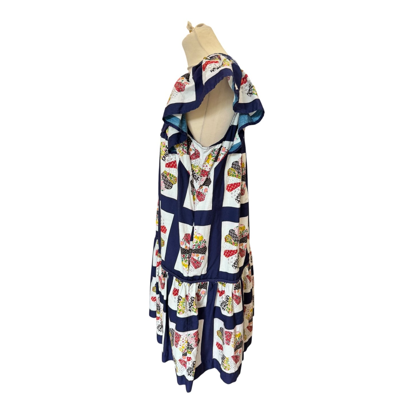 Sea Pippin Patchwork Flutter Sleeve Tunic Dress - 10/12