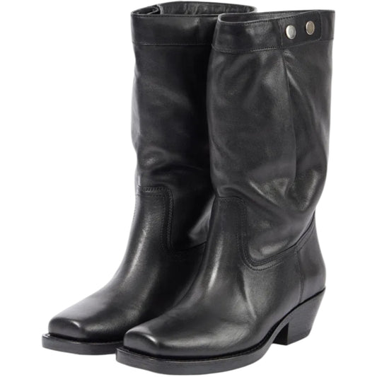 Isabel Marant Ademe Black Leather Cowboy Boots - 39 / 6 - NEW