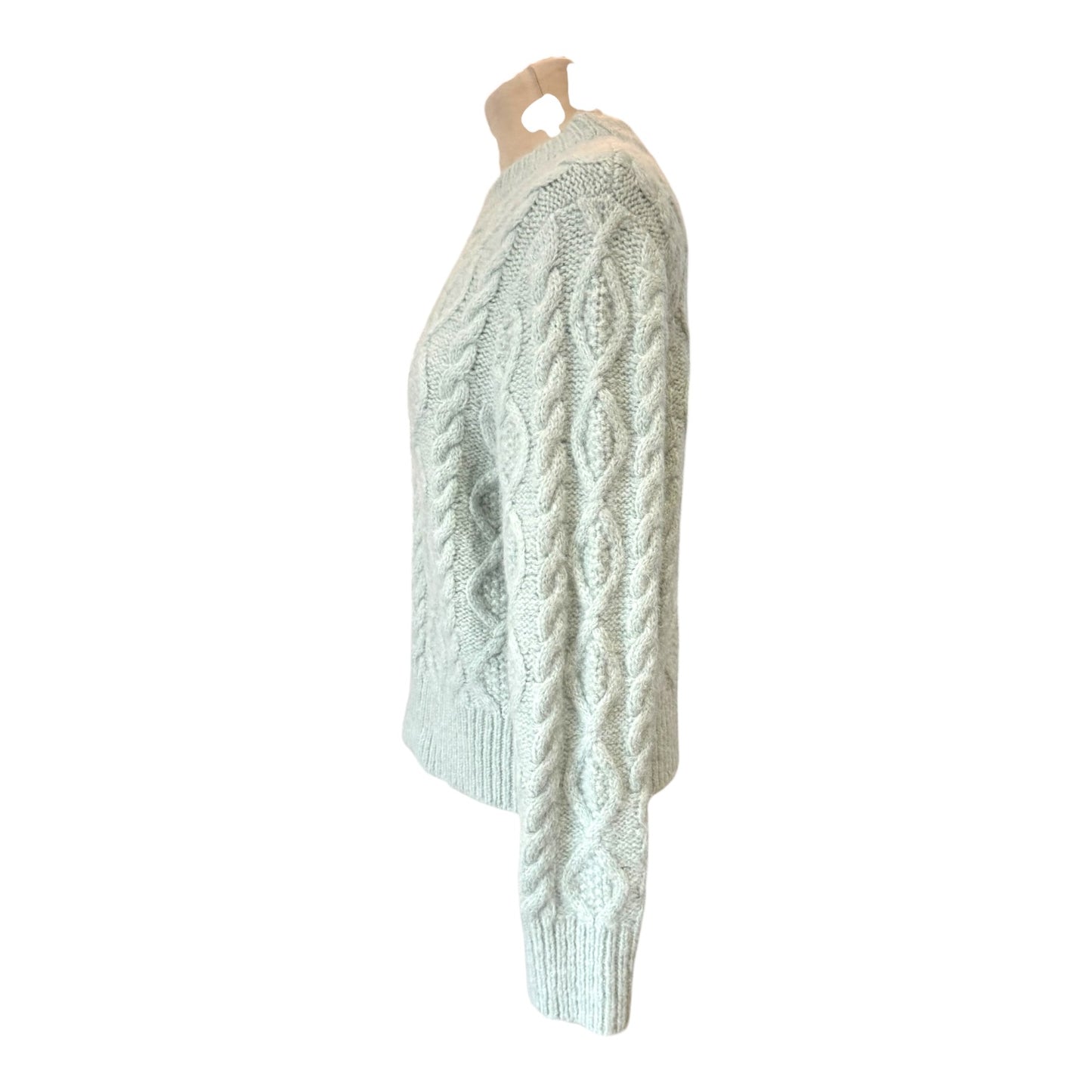 Mint Velvet Mint Green Cable Fluff Jumper - 12 - NEW