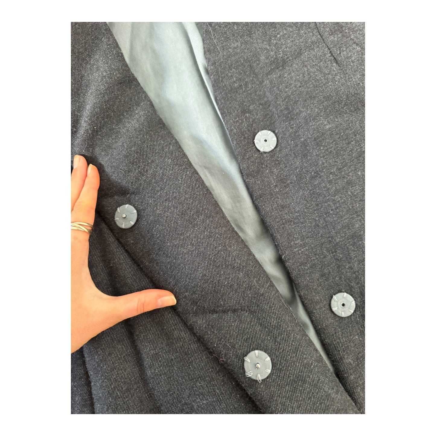 Toast Wool and Cotton Dark Grey Coat - 16/18