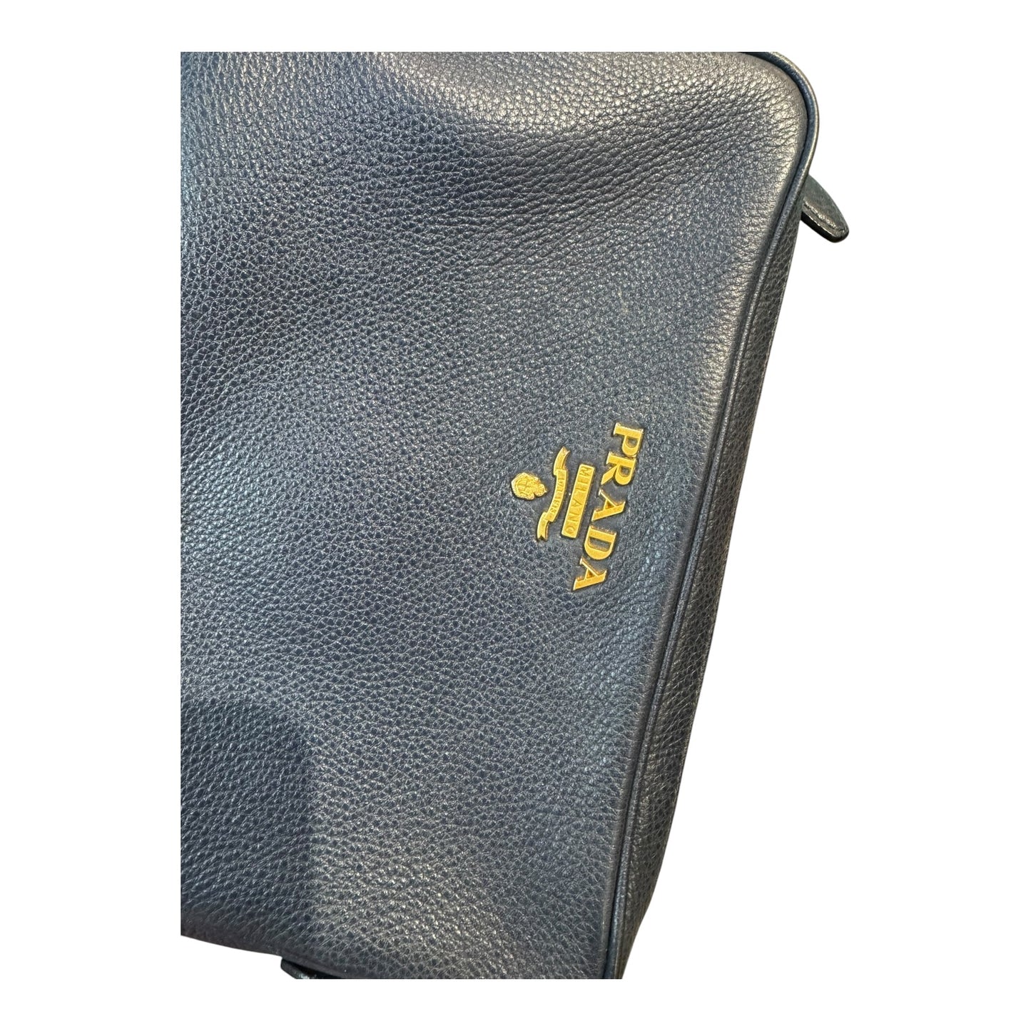 Prada Navy Blue Vitello Phenix Leather Cross Body Bag