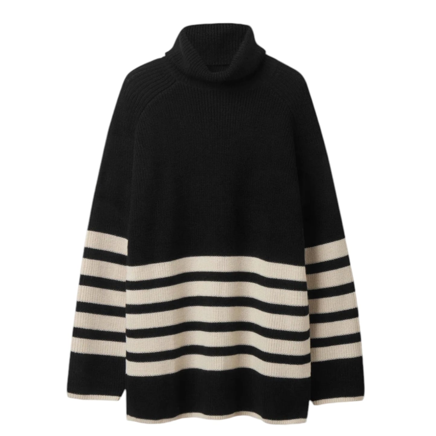 COS Black and White Roll-Neck Jumper - 14