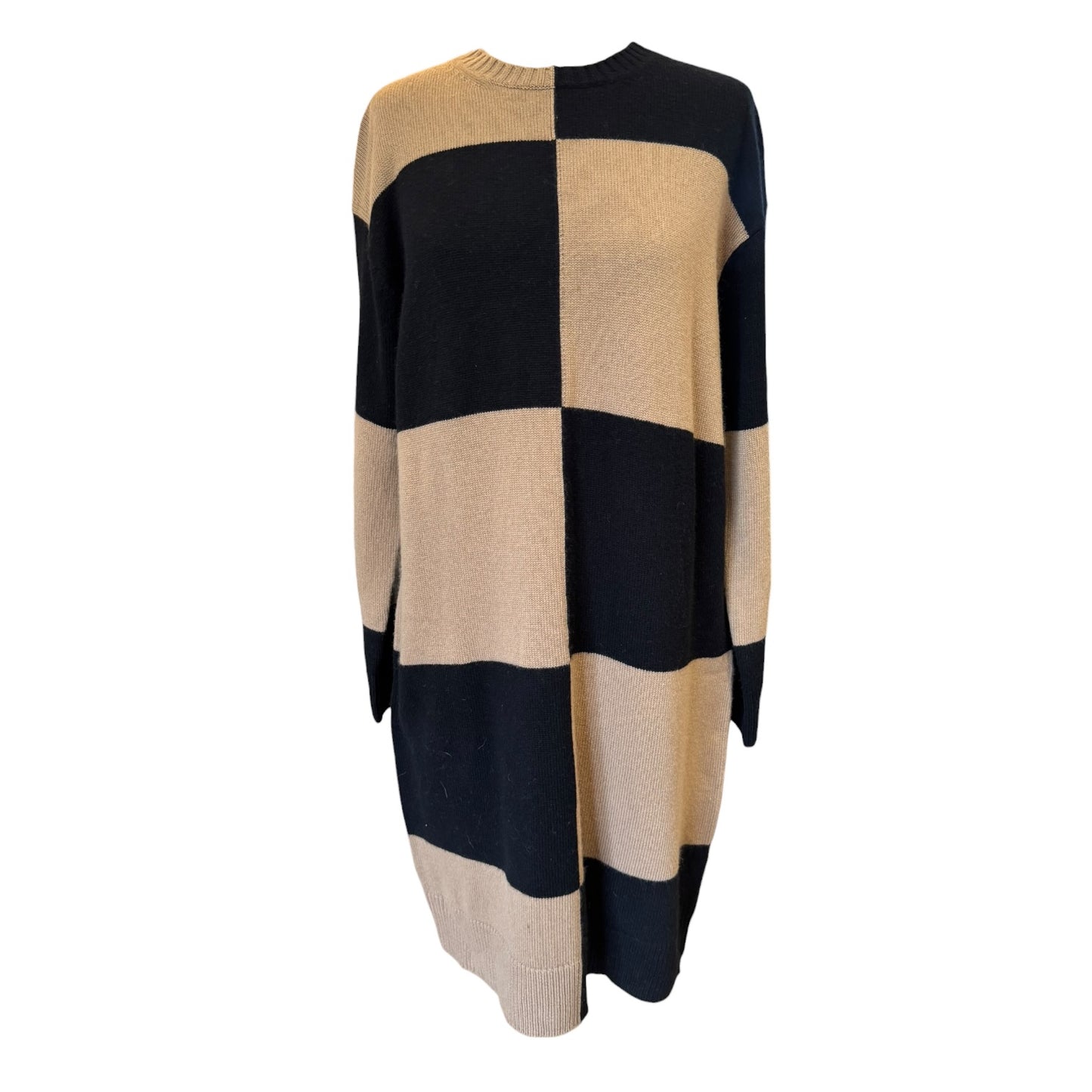 'S Max Mara Tan and Black Knit Dress - 12/14