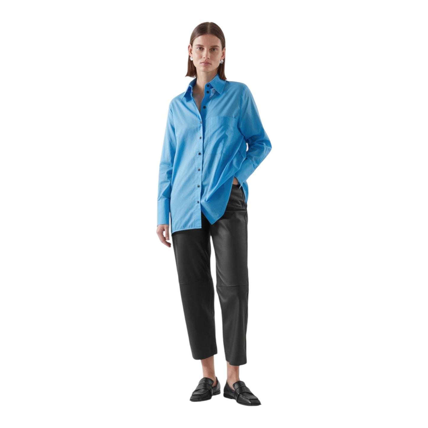 COS Blue Oversized Longline Shirt - 12