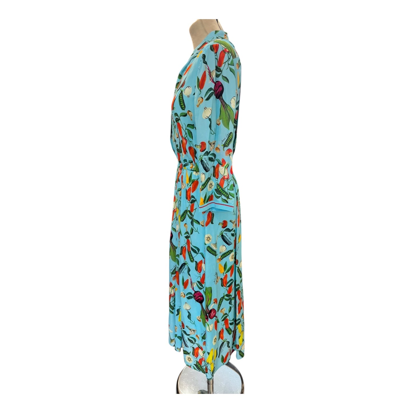 Marc Cain Turquoise Vegetable Motif Dress - 8