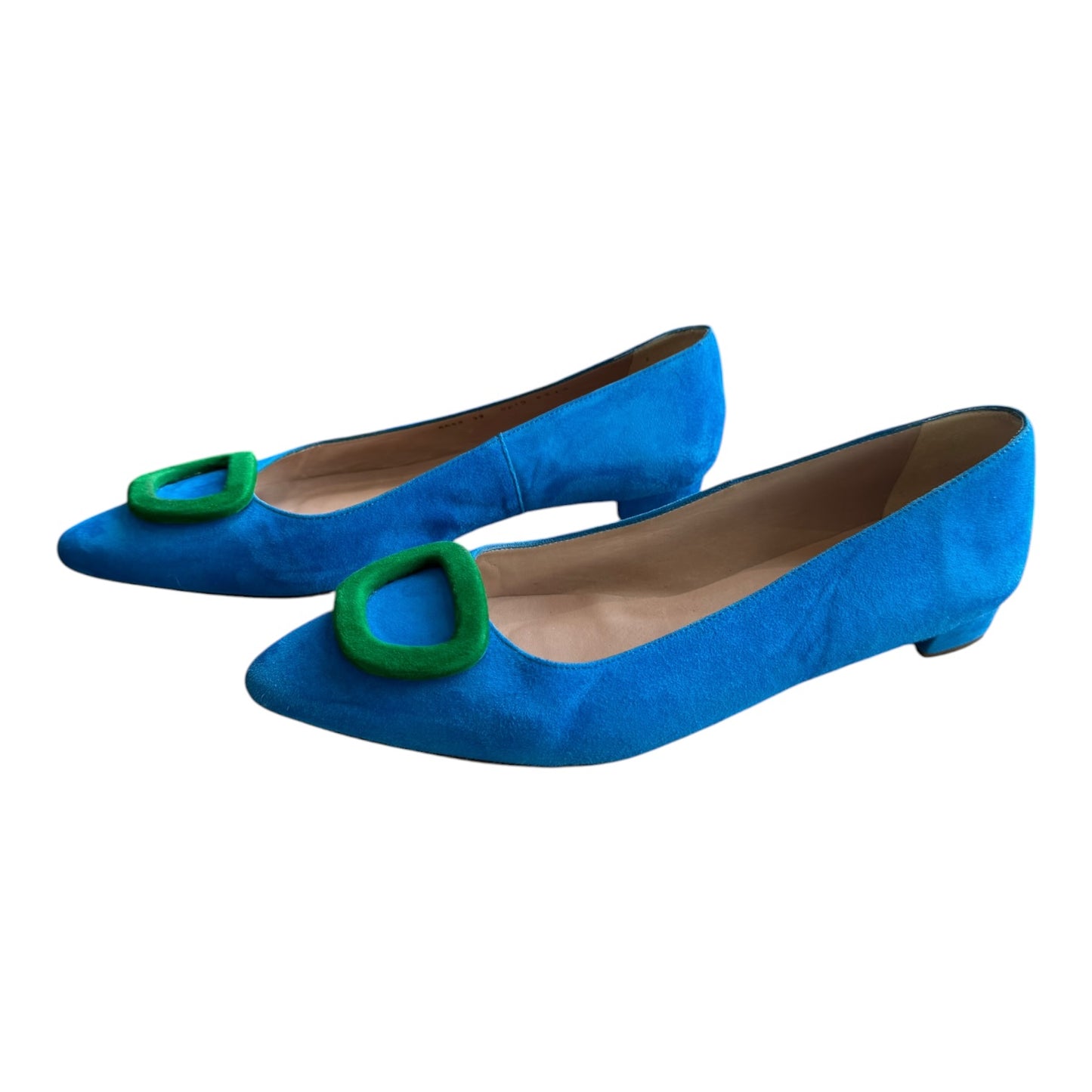 LK Bennett Blue and Green Pointed Flats - 39/6