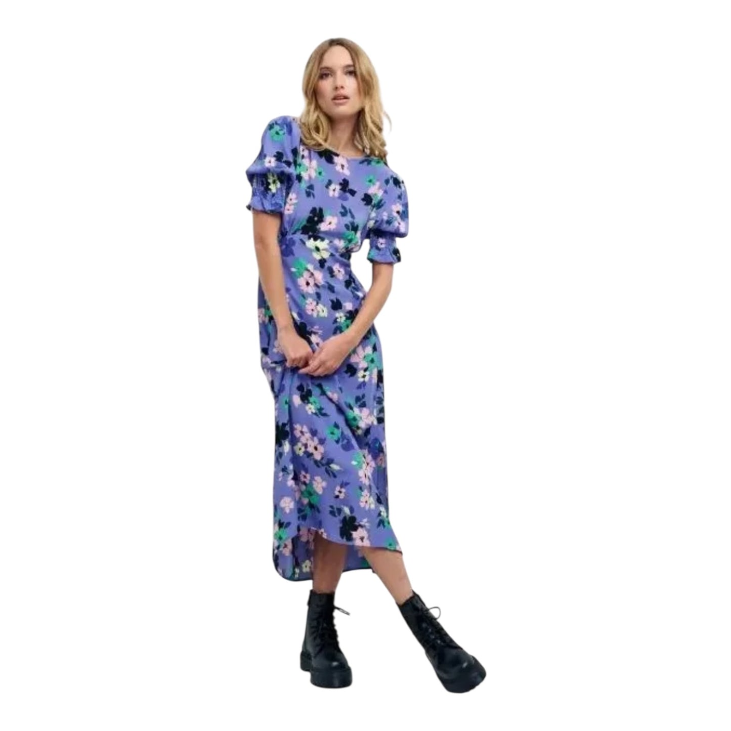 Nobody's Child Purple Floral Midi Dress - 10