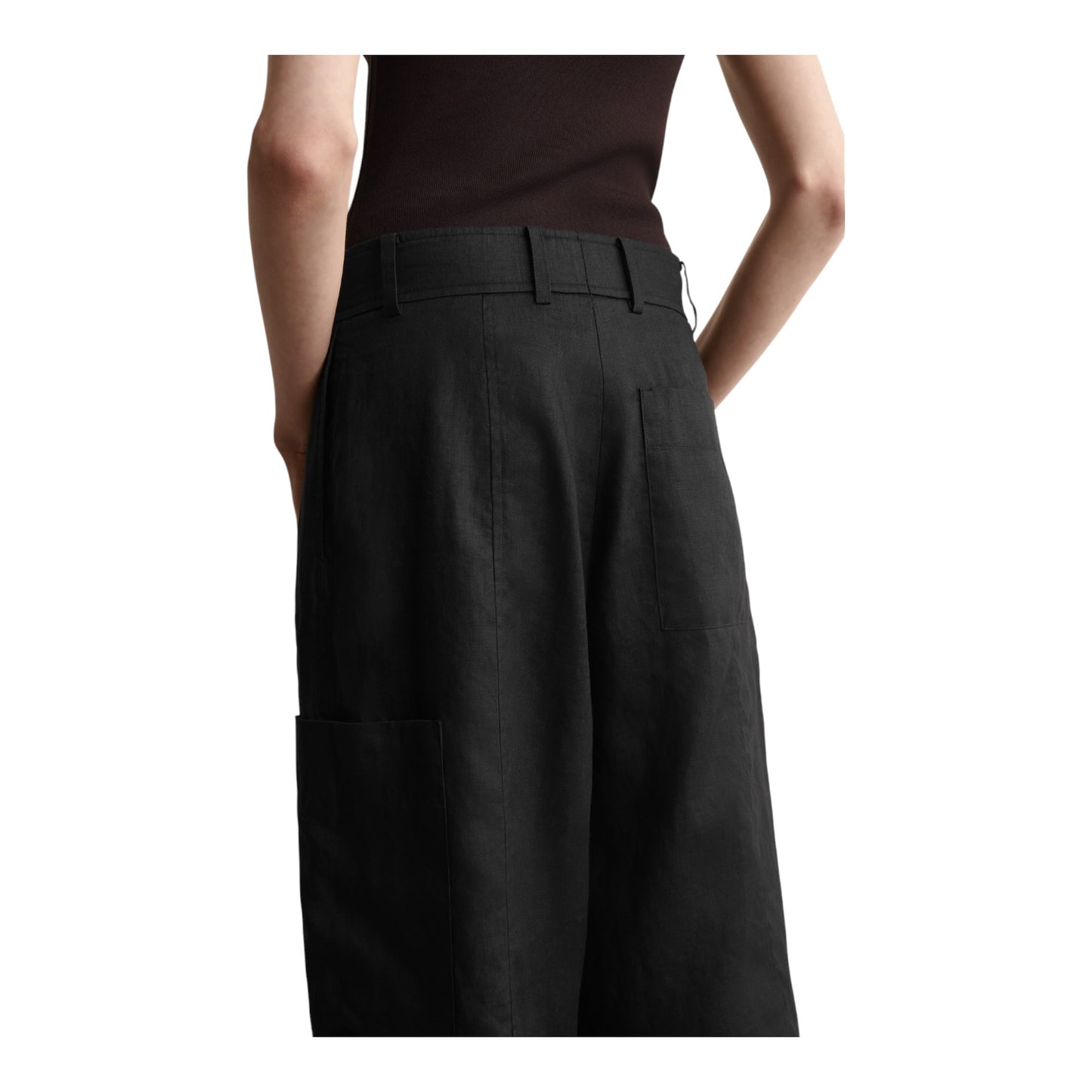 COS Black Linen Utility Bermuda Shorts - 8/10 - NEW