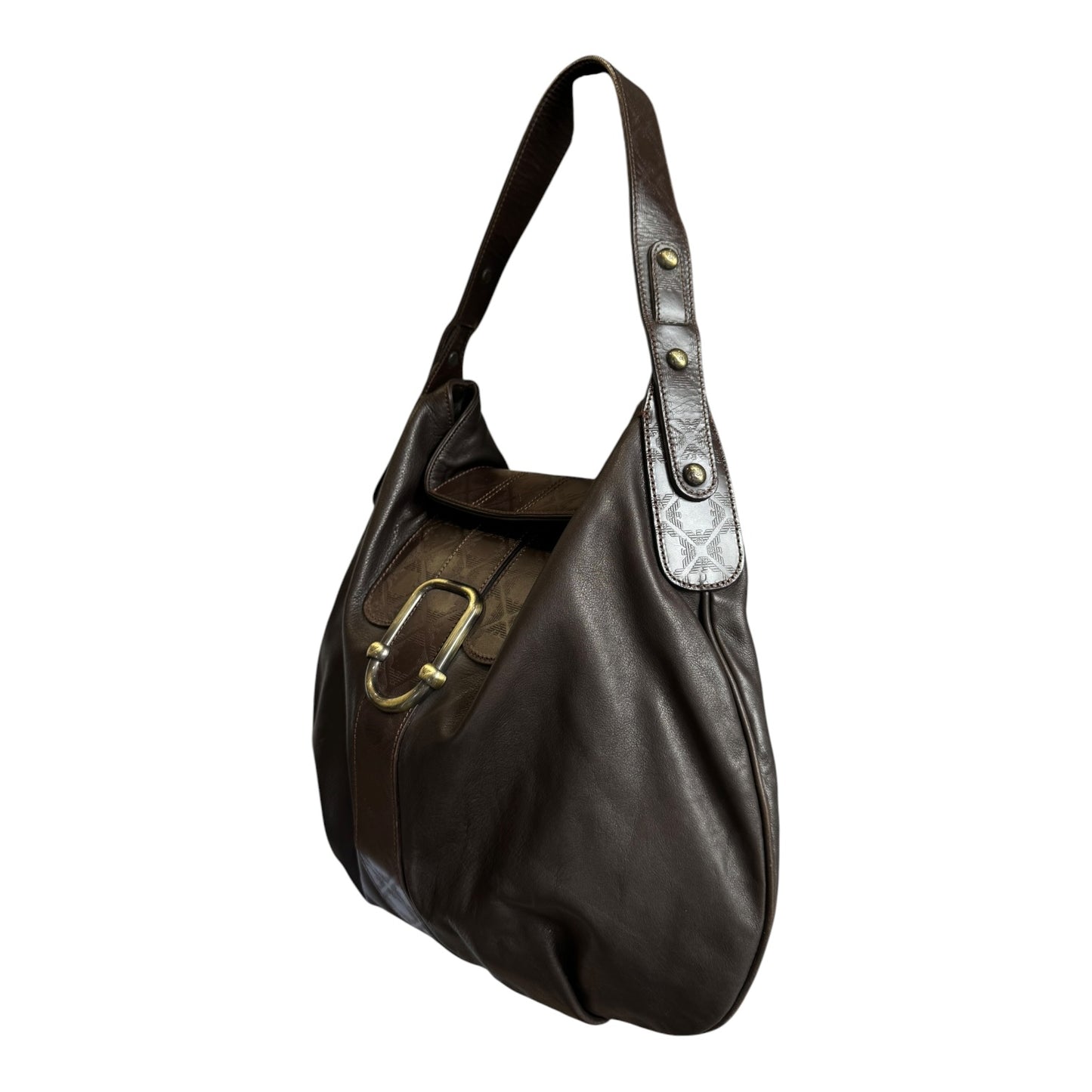 Emporio Armani Brown Leather Hobo Bag