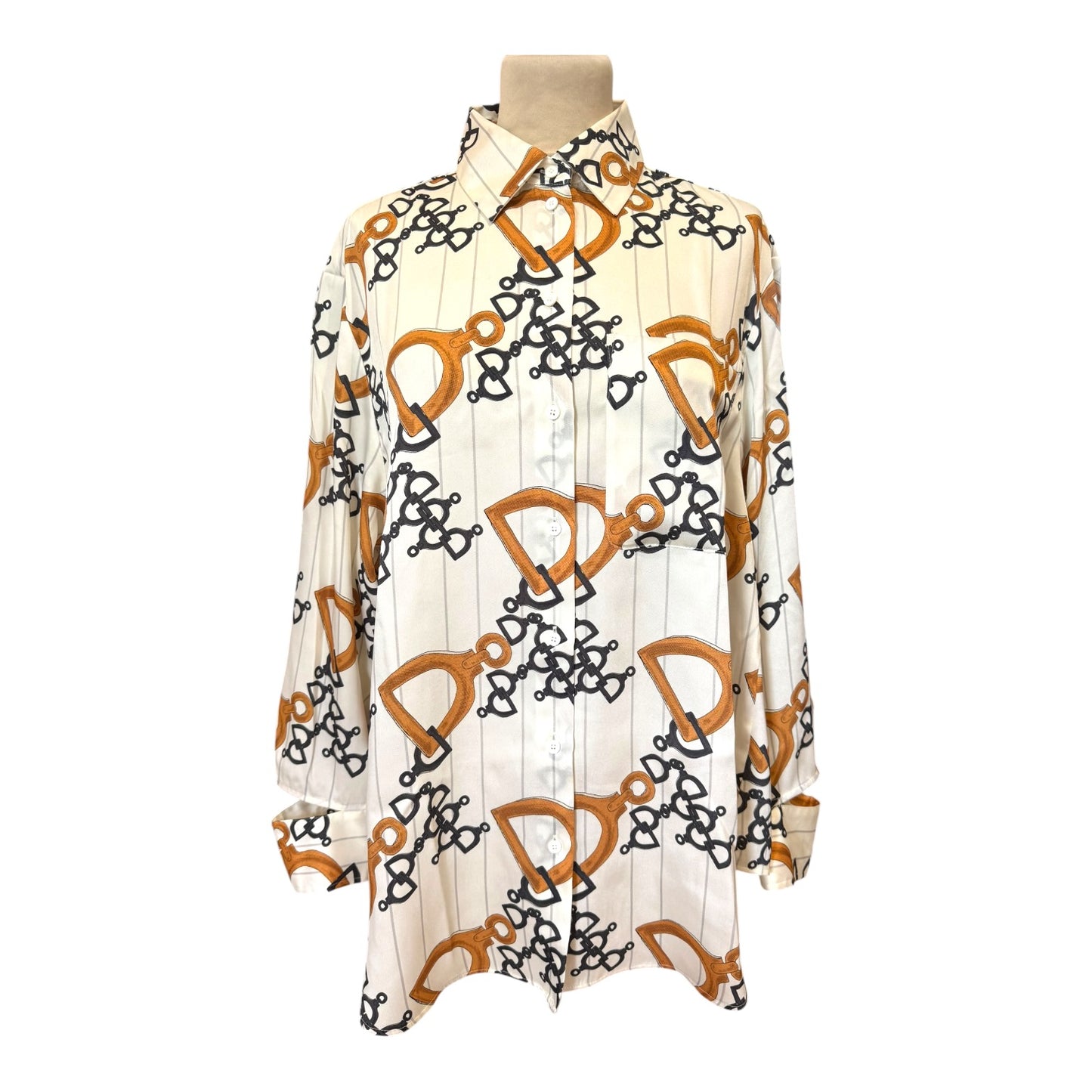 Luisa Cerano Horsebit Motif Blouse - 14/16