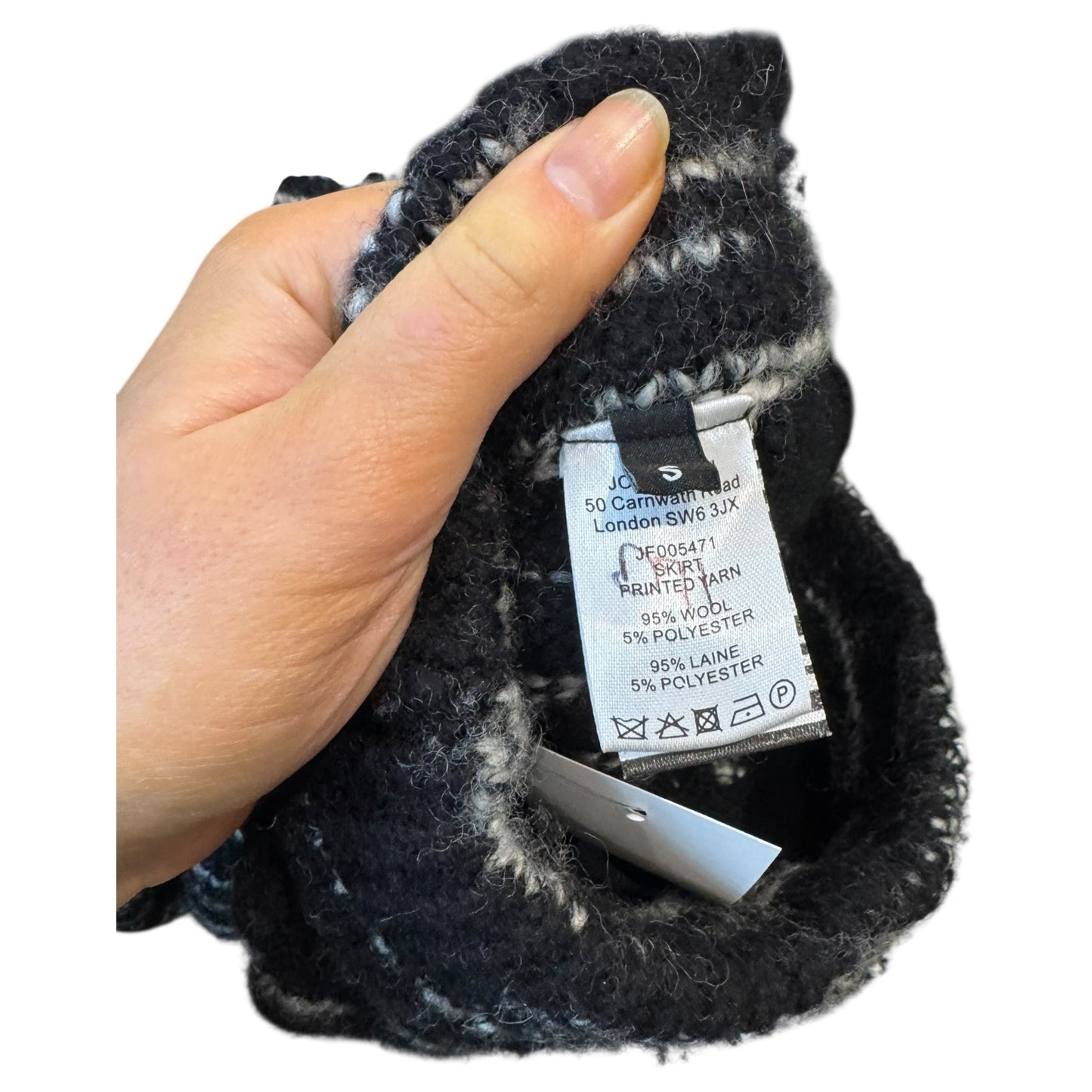 Joseph Black and White Printed Yarn Skirt - 10