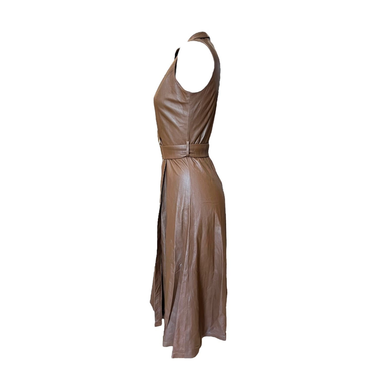 Karen Millen Brown Leather Dress - 8/10 - NEW