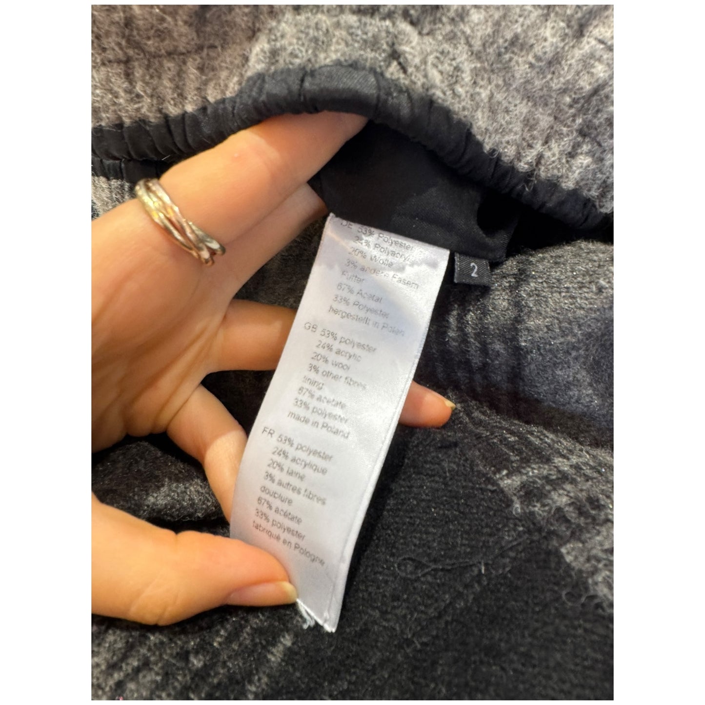 Elemente Clemente Black and Grey Flannel Trousers - 10/12
