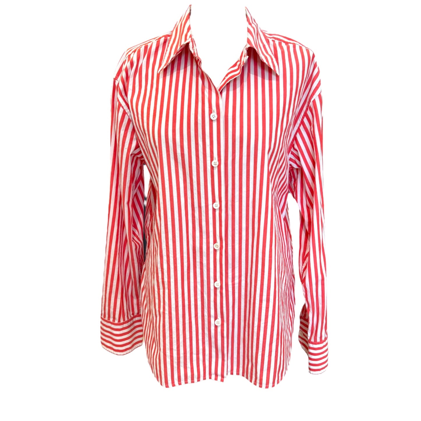 Jigsaw Coral Stripe Shirt - 10