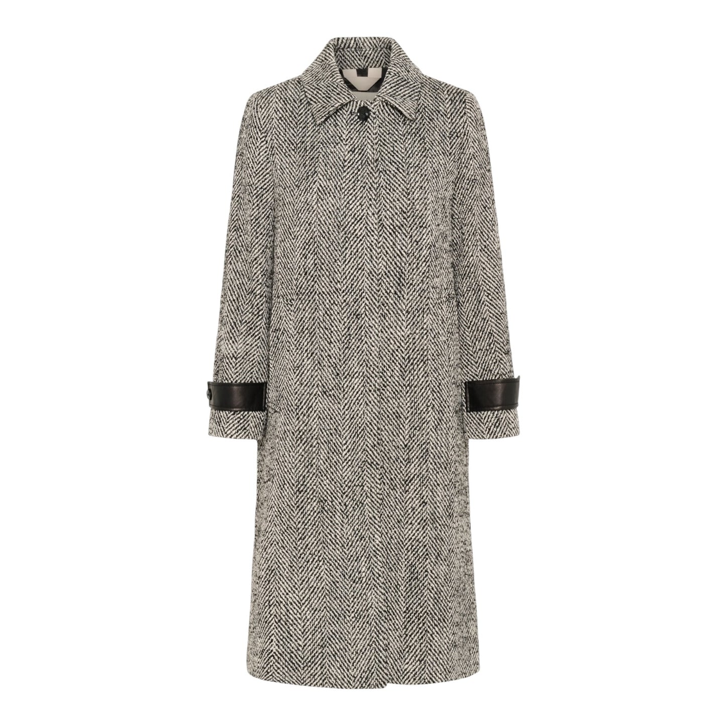 Part Two Herringbone Long Coat Grey Sybille - 16
