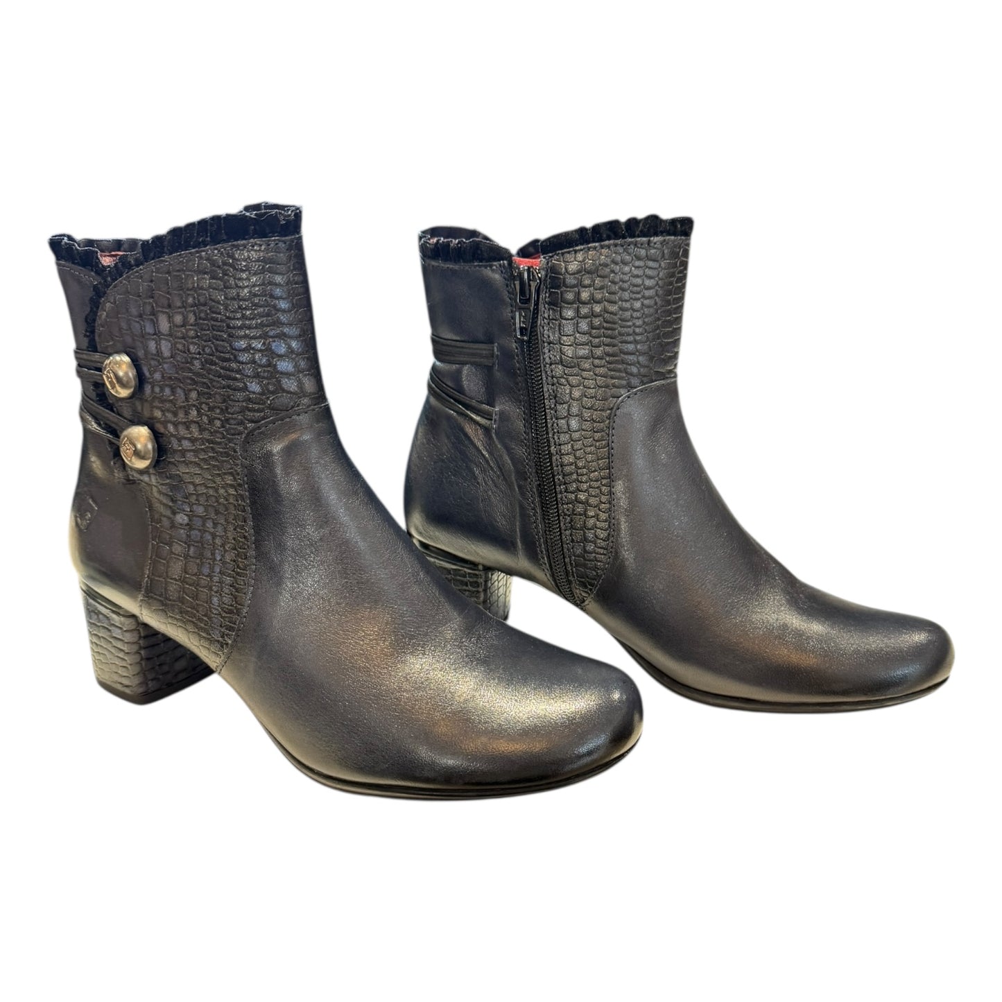 Jose Sanchez Navy Frill Boots - 36/3