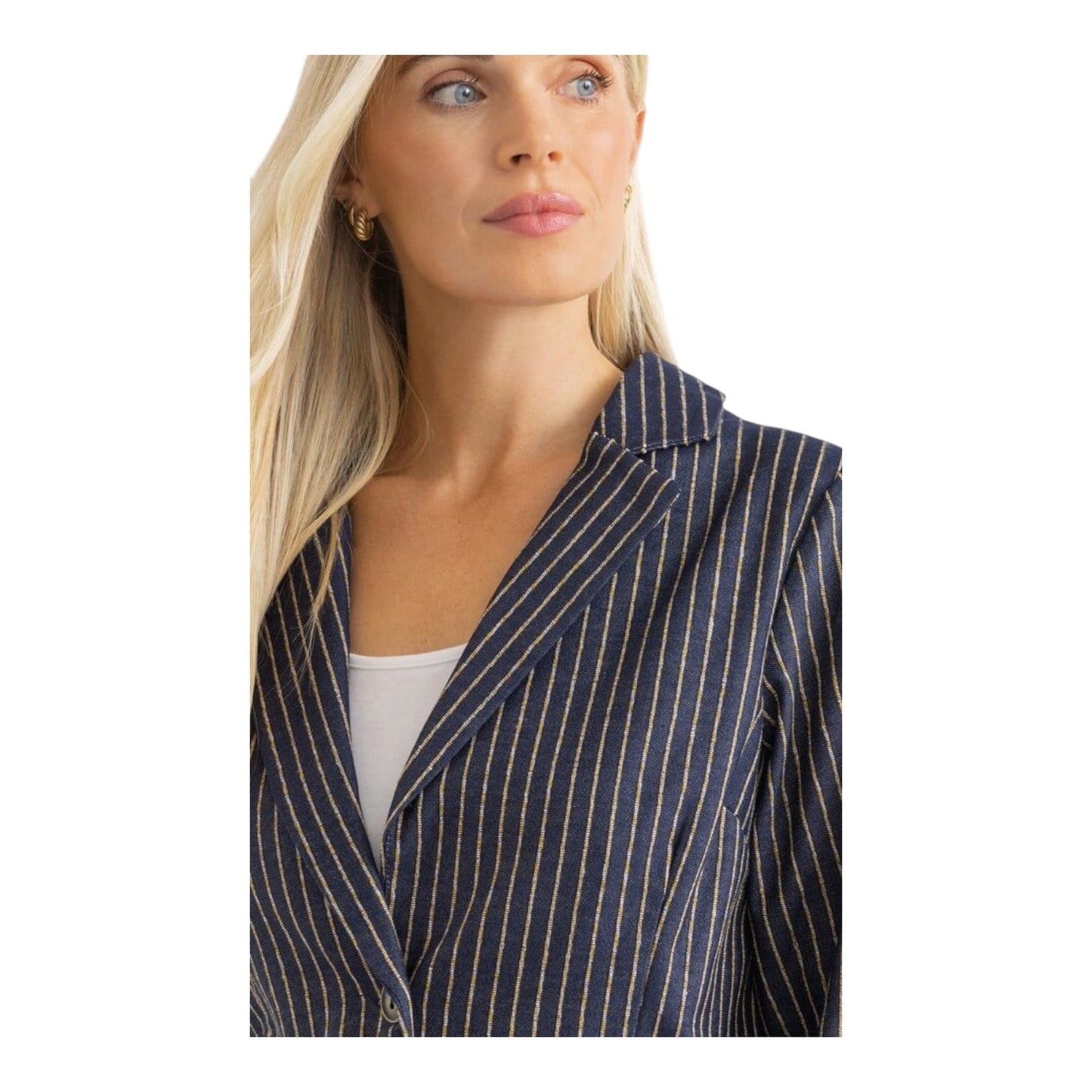 Klass Striped Three Quarter Sleeve Blazer - 10