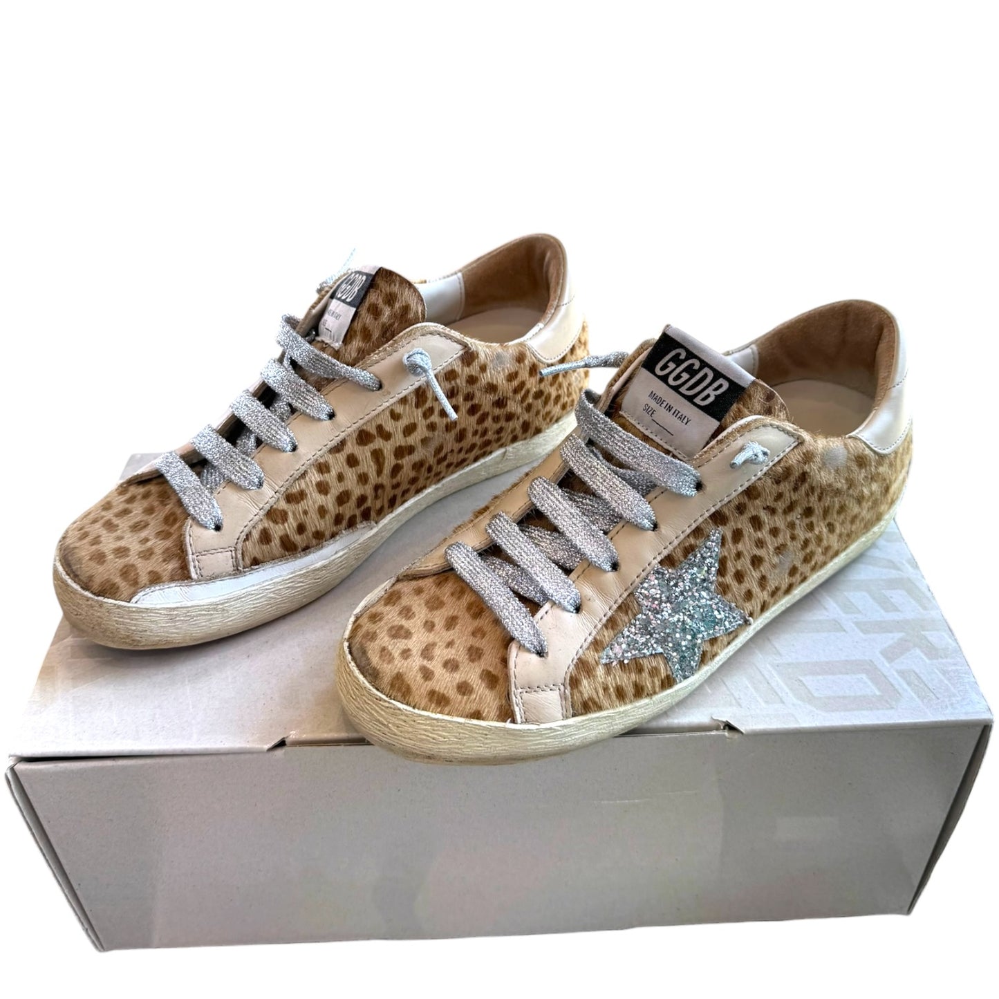 Golden Goose Superstar Giraffe Horsy Glitter Sneakers - 36/3
