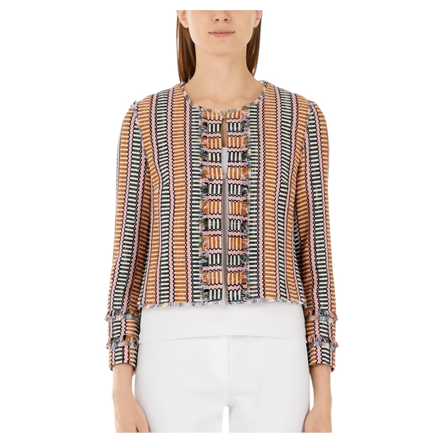 Marc Cain Pink and Gold Woven Jacket - 16