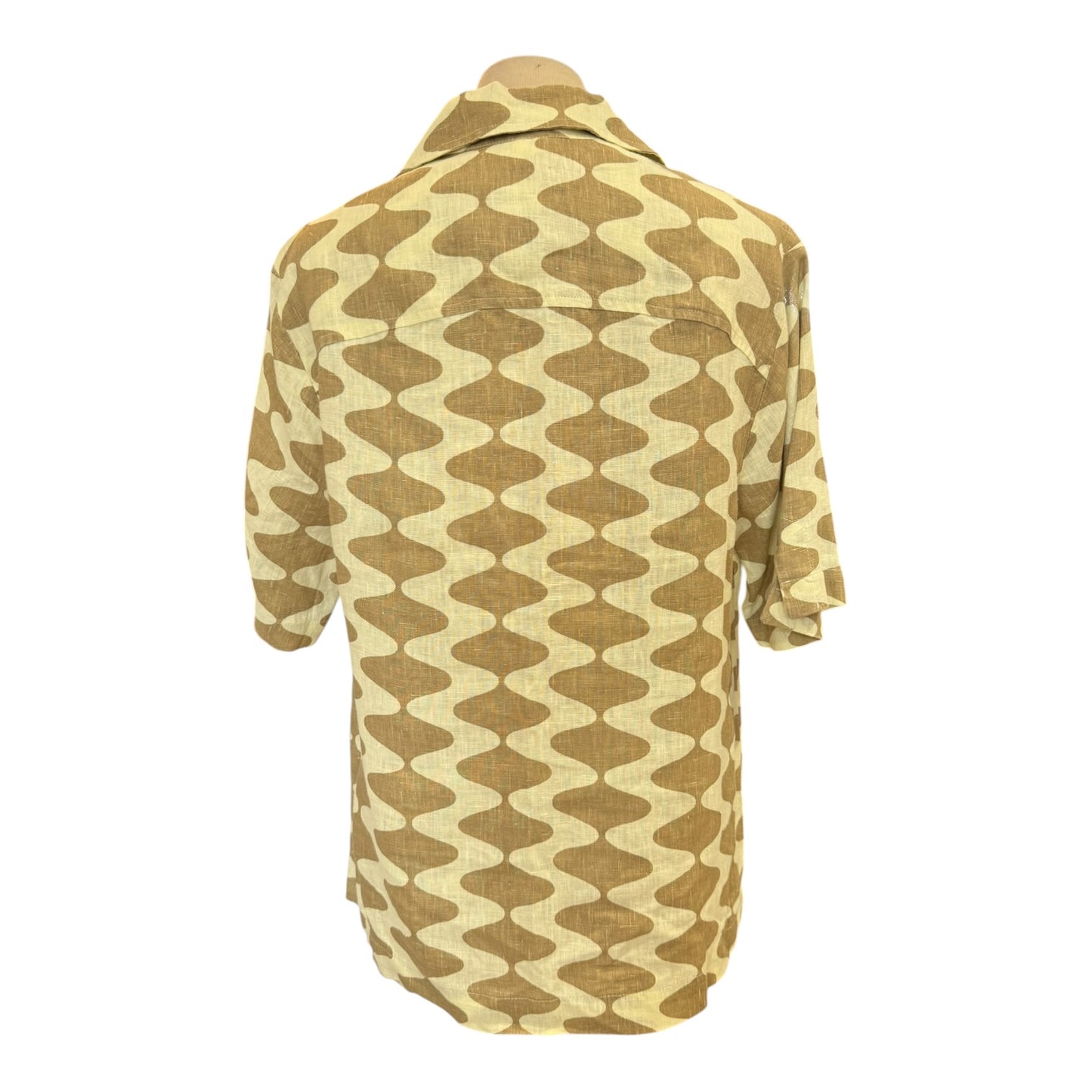 OAS Beige and Cream Linen Shirt - 10/12
