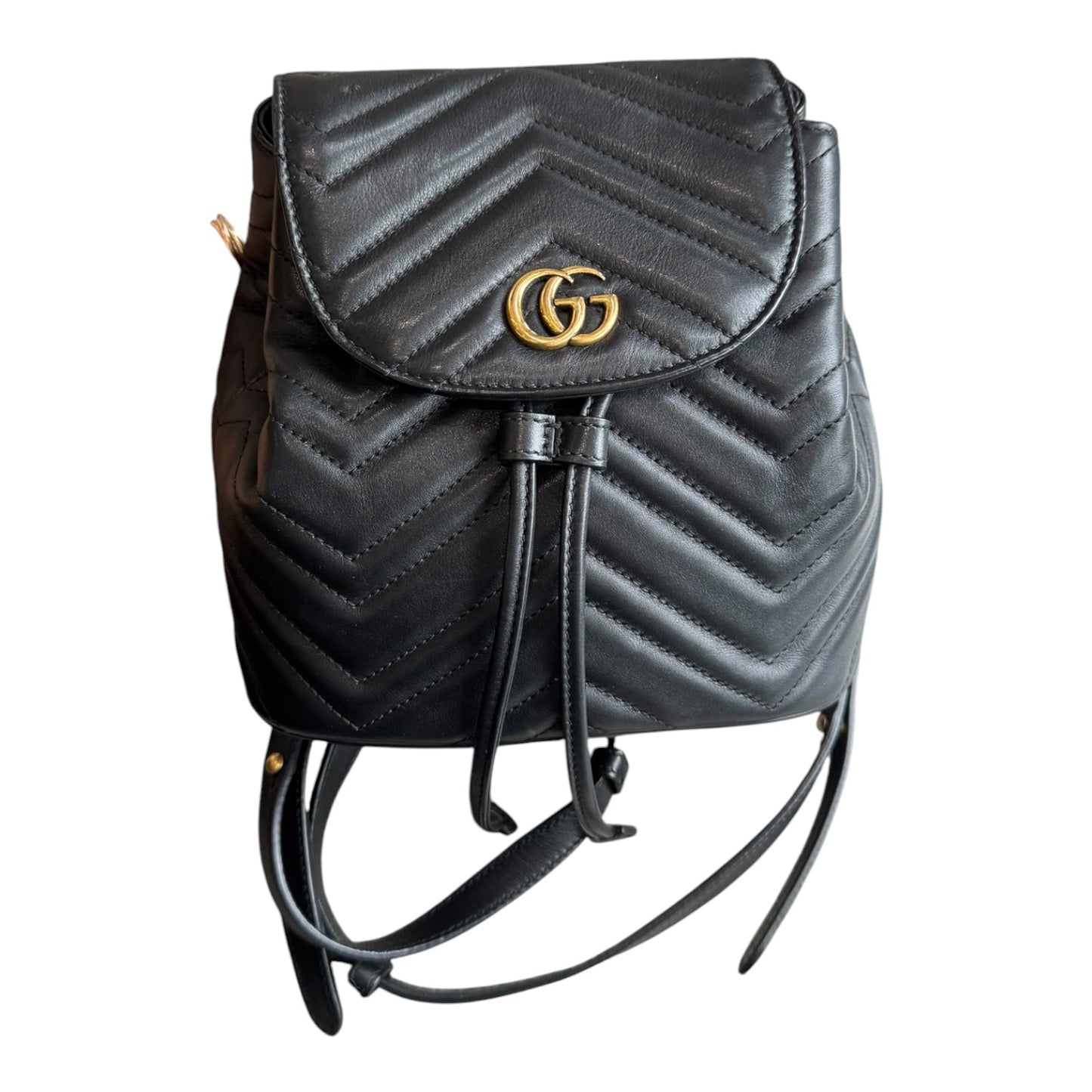 Gucci Black Mini GG Marmont 2.0 Backpack
