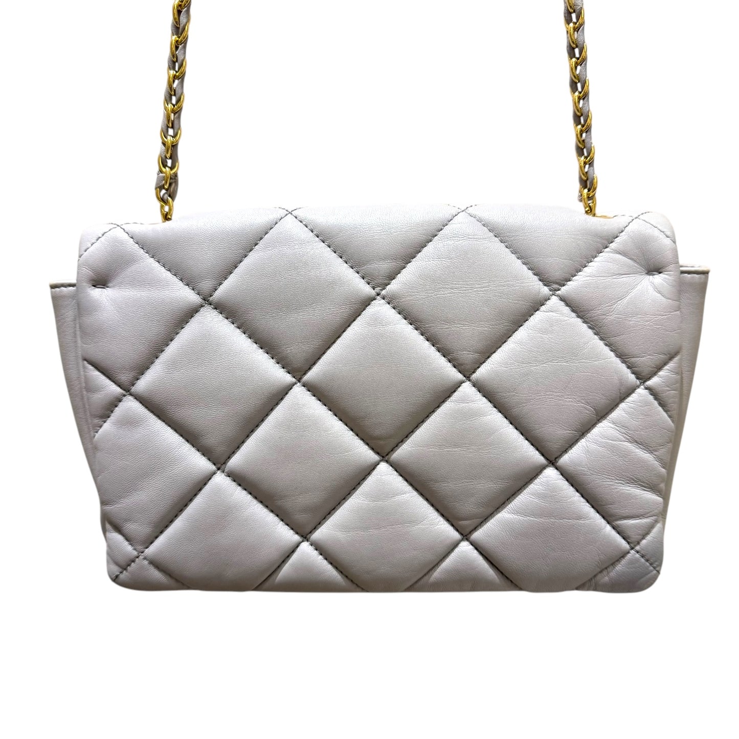 Ferragamo Grey Quilted Shoulder Bag