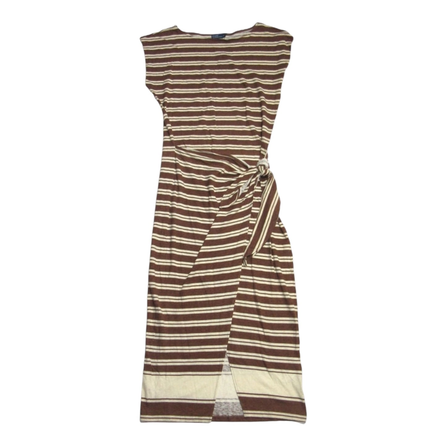 Polo Ralph Lauren Striped Jersey Wrap Tee Midi Dress - 10