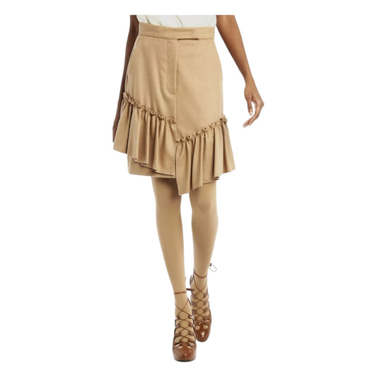 Max Mara Camel Frill Skirt - 10